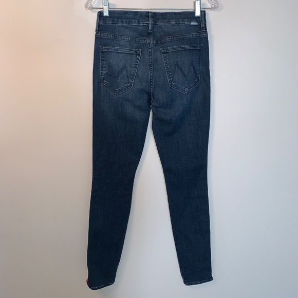 Mother Denim High Waisted Looker Jeans in Here Kitty, Kitty Glitter Racer 26 - Picture 3 of 13